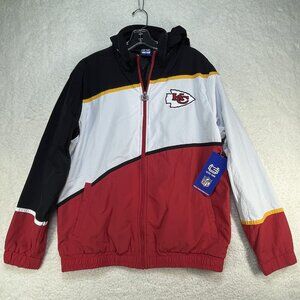 Ultra Game KC Chiefs Hooded Sideline Jacket Size Medium Red Black Unisex NWT
